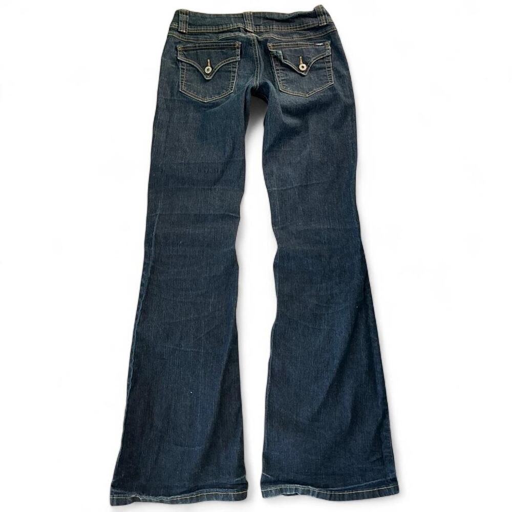 Vintage Angels Dark Wash Low-Rise Flare Jeans – Size 9 Long